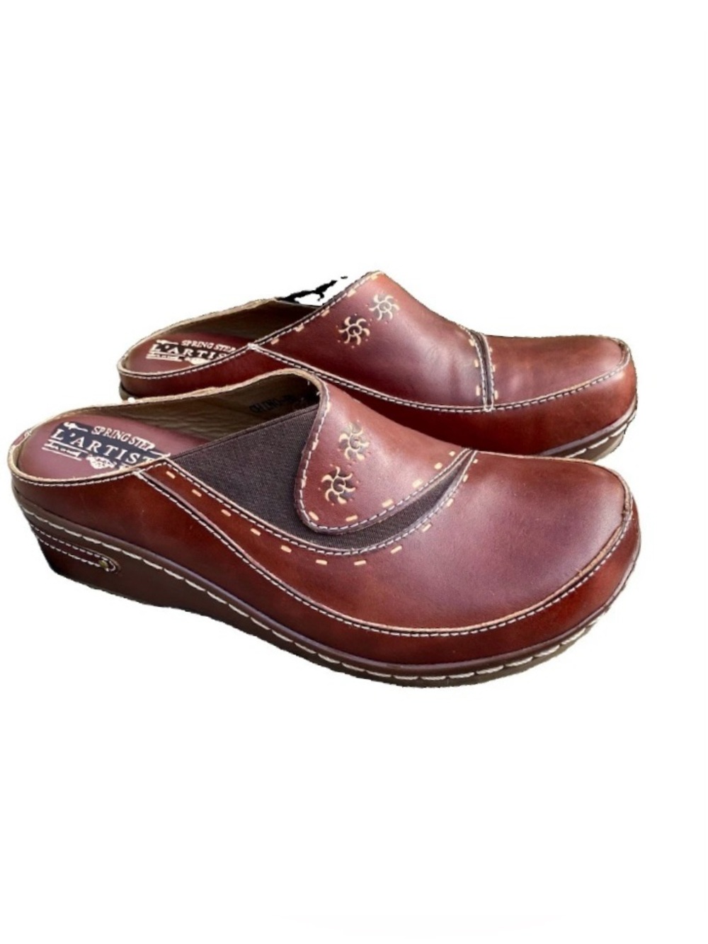 Spring Step L'Artiste Chino Clog In Brown Caramel Leather